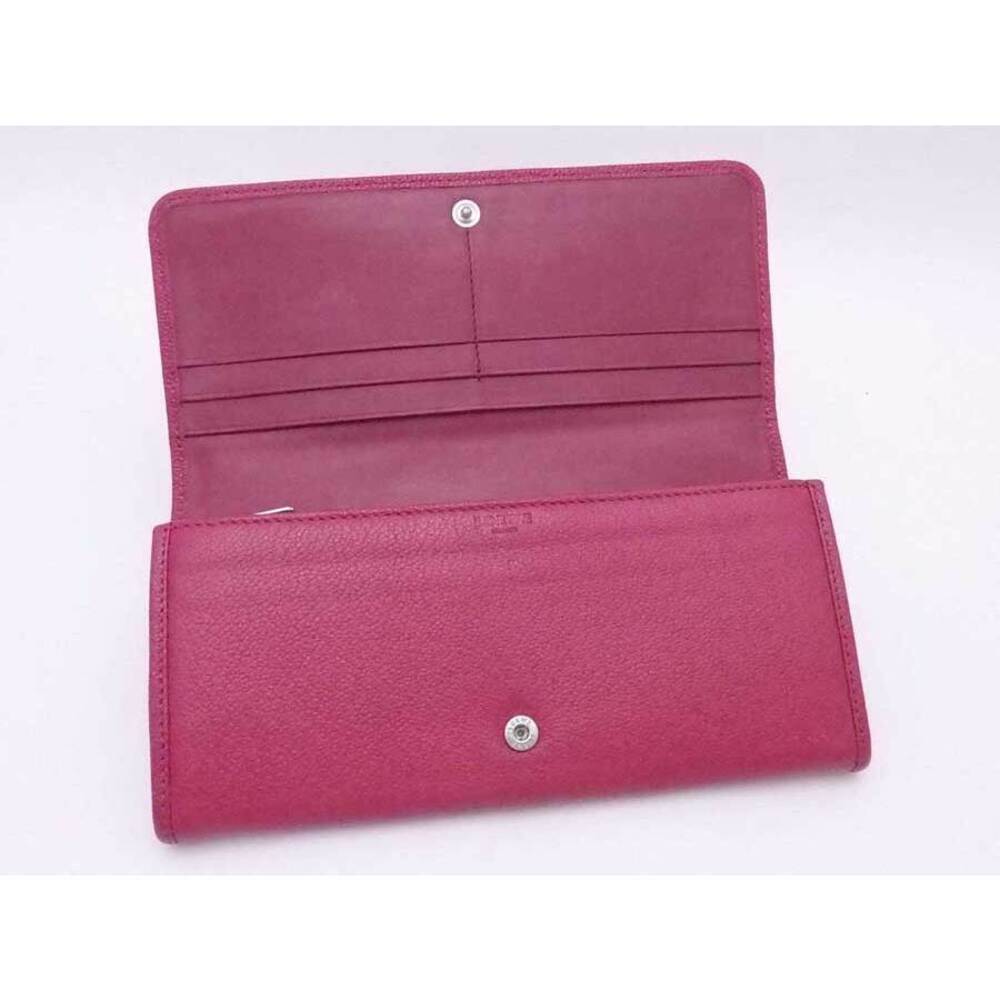 Loewe Bi Fold Long Wallet Anagram Leather Magenta Silver View 3